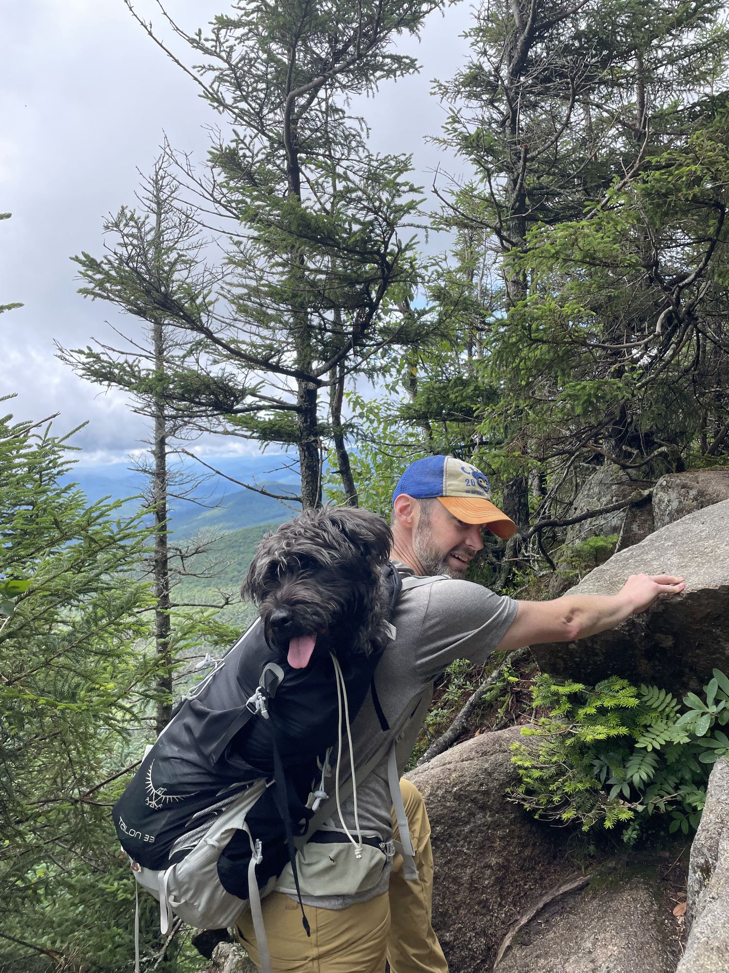 Phil hiking with Glen