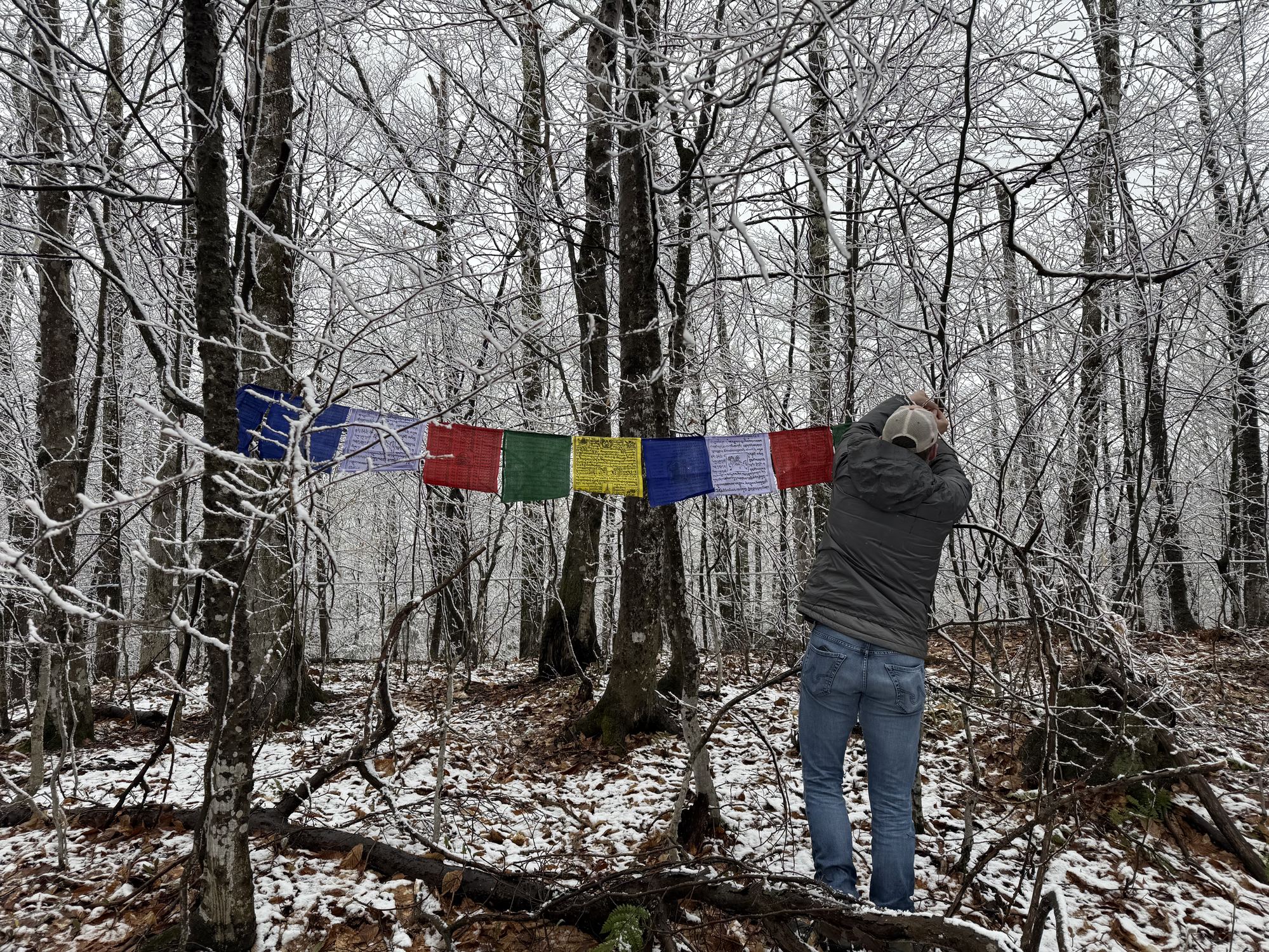 Prayer flags on the Happy Glen property